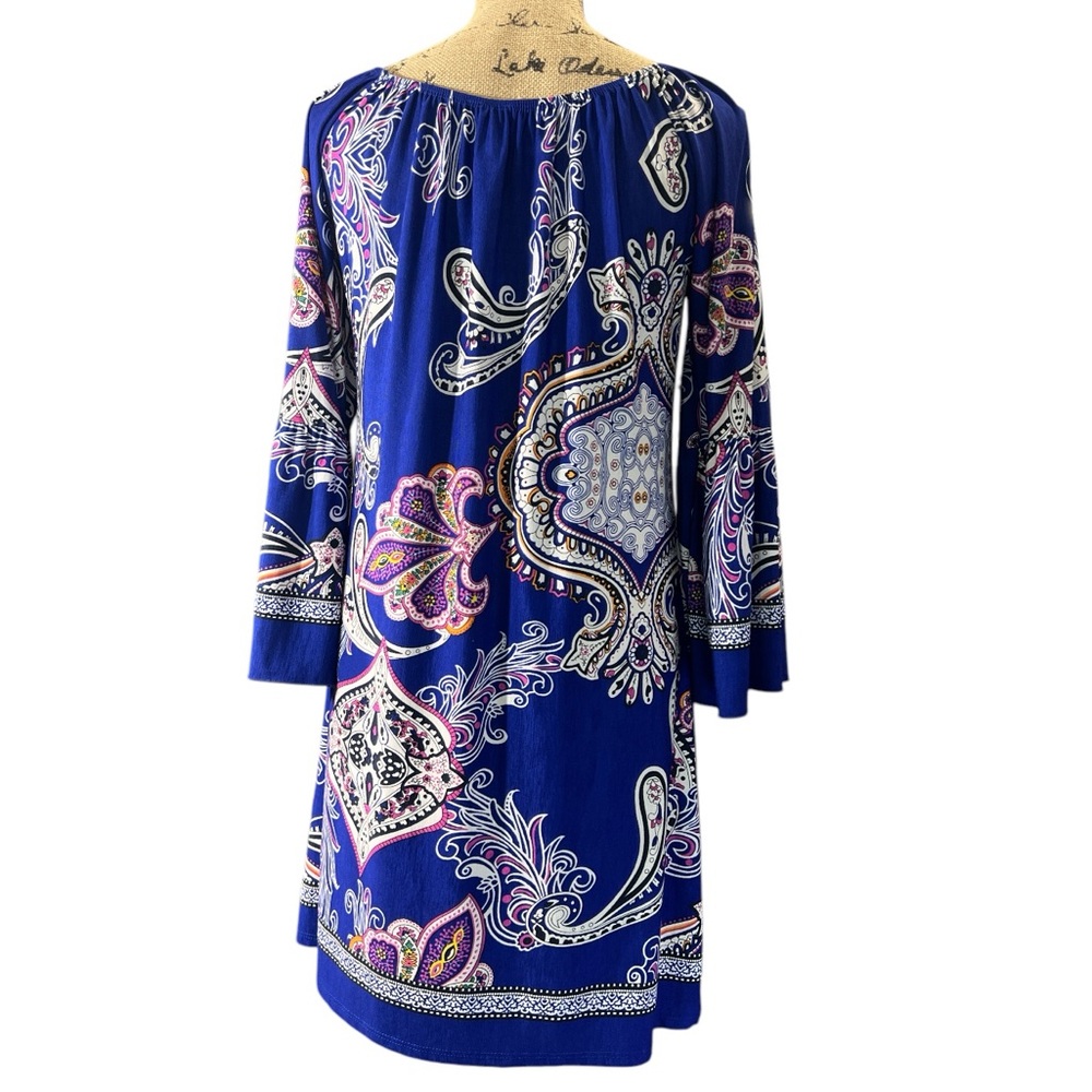 2 B Together EC dress featuring a blue paisley pattern with pink & white accents - Picture 5 of 6